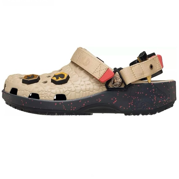 NWT CROCS Jurassic World Classic Clog J6 / M7/W9 Beige Orange Black Red Dinosaur - Picture 5 of 7